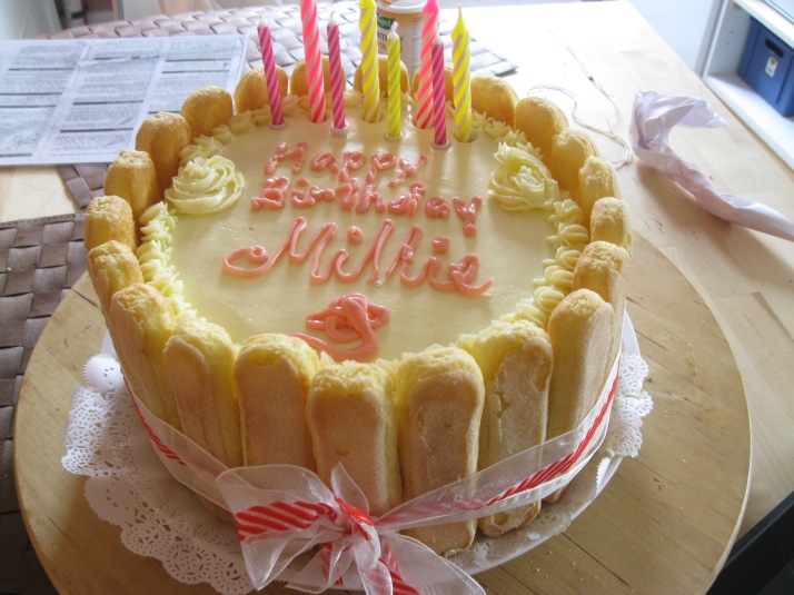 Tiramisu cake with butter 
